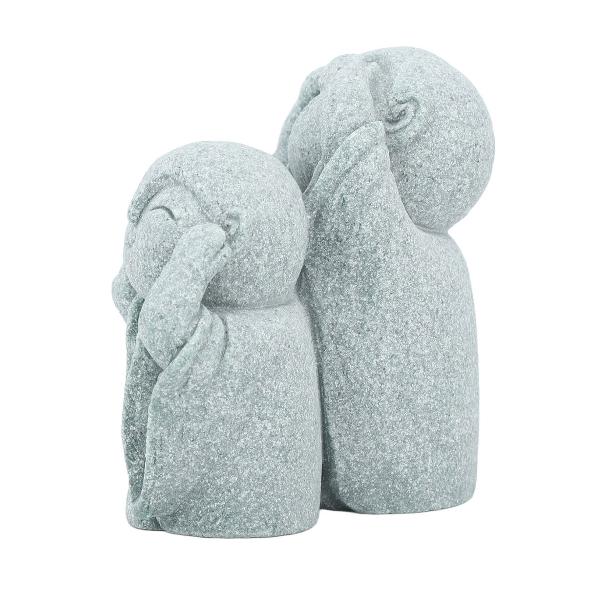 Mini Monk Buddha Statue Chinese Green Sandstone Cute Buddha Figurine 3 Little Monks Ornament for Fish Tank Aquarium Home Garden Decoration Style 3