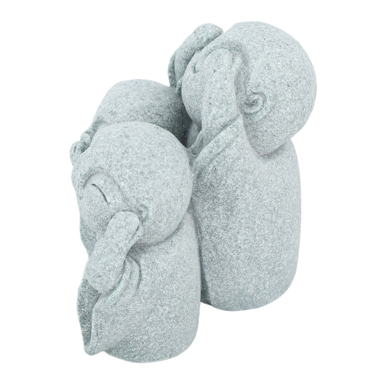 Mini Monk Buddha Statue Chinese Green Sandstone Cute Buddha Figurine 3 Little Monks Ornament for Fish Tank Aquarium Home Garden Decoration Style 3