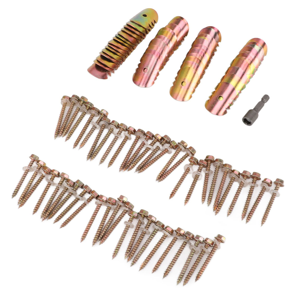 50 Sets Fence Wire Fasteners Carbon Steel Zinc Plated Rust Proof Wire Fencing Staples with Hex Socket Wrench for Repairing Fence