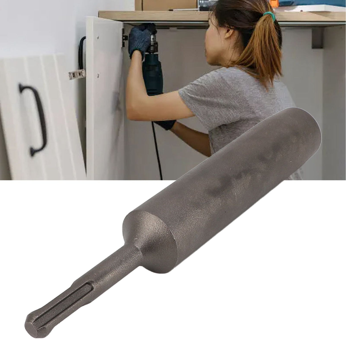 Ground Rod Driver Round Handle Heavy Duty Driving Ground Rod Drills Driver Bit for 5/8inch 3/4inch Ground Rods 20mm / 0.8in