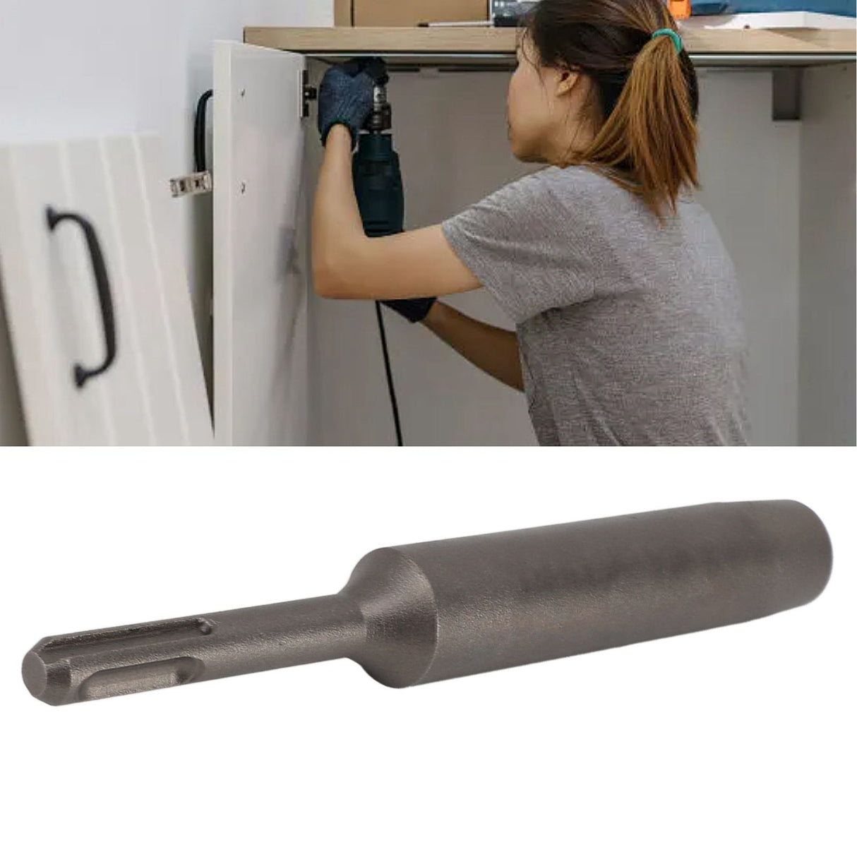 Ground Rod Driver Round Handle Heavy Duty Driving Ground Rod Drills Driver Bit for 5/8inch 3/4inch Ground Rods 16mm / 0.6in
