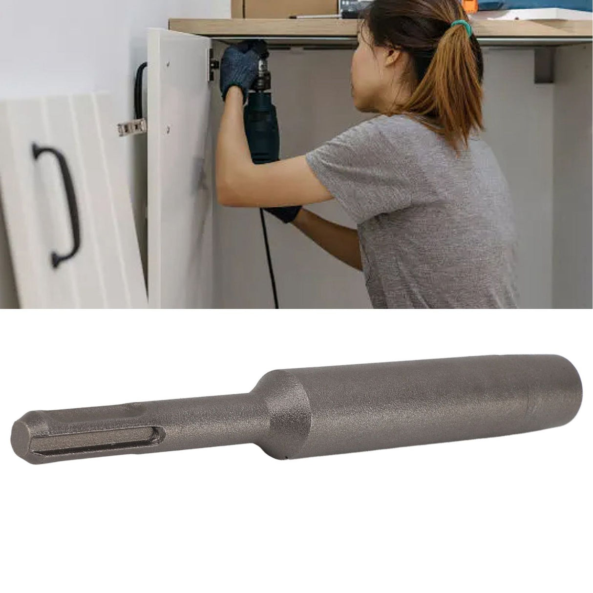 Ground Rod Driver Round Handle Heavy Duty Driving Ground Rod Drills Driver Bit for 5/8inch 3/4inch Ground Rods 13mm / 0.5in