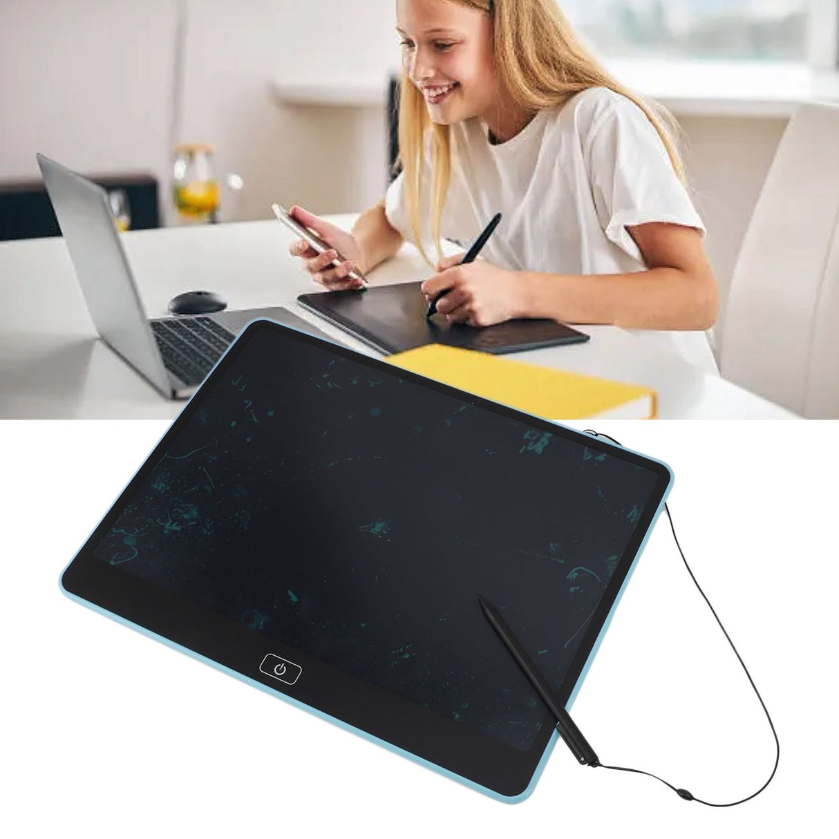 LCD Writing Tablet Solar Doddle Board 15W 5V 3A Large Screen Portable Educational Digital Drawing Pad for Kids Toddlers