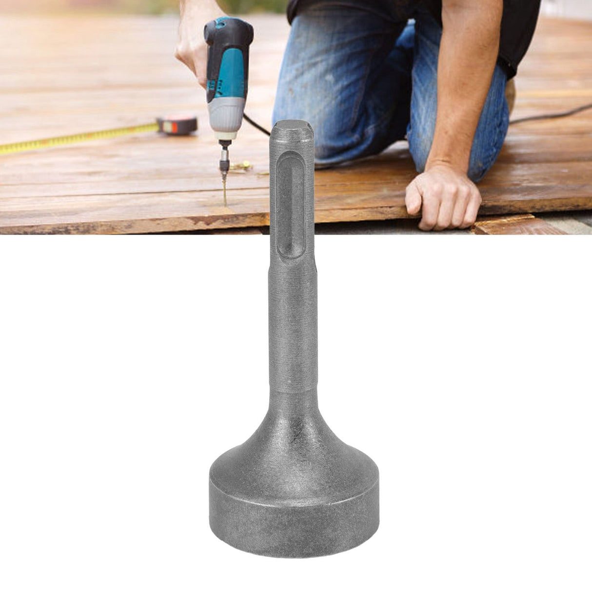 Ground Rod Driver Bits Socket Steel Easy Install Sturdy Light Weight Drill Tools for SDS Plus Hammer Drill Curved Surface