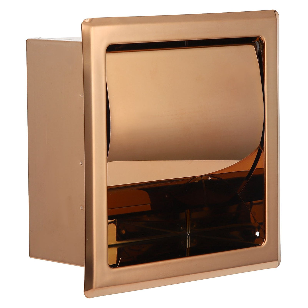 Embedded Style Toilet Paper Holder Stainless Steel Paper Towel Holder Toilet Tissue Rack for Hotel Bathroom Rose Gold
