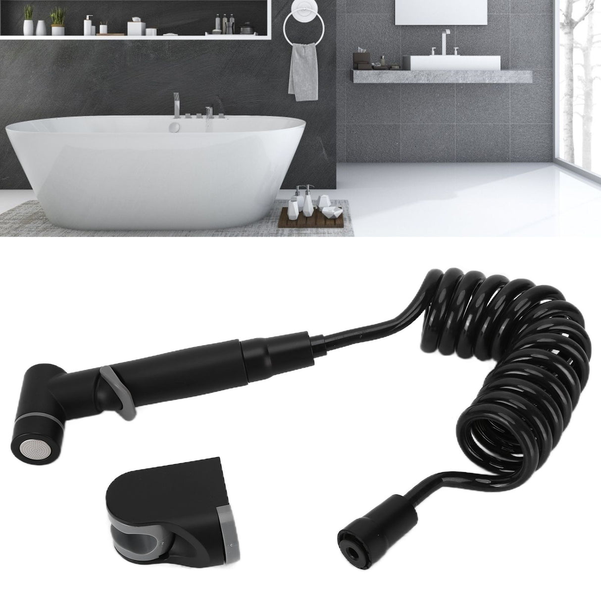 G1/2 Handheld Toilet Bidet Sprayer Set Kit with Hose Holder for Baby Diaper Self Cleaning Bathroom Supplies