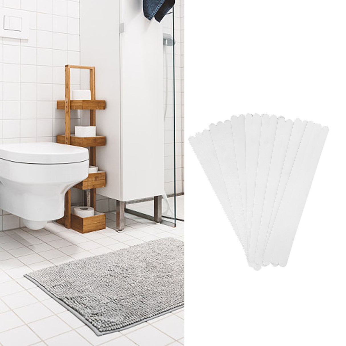 24 Pcs Bathtub Non Slip Stickers Self Adhesive Waterproof Strong Grip Anti Slip Strips for Stairs Floor Kitchen2x38cm