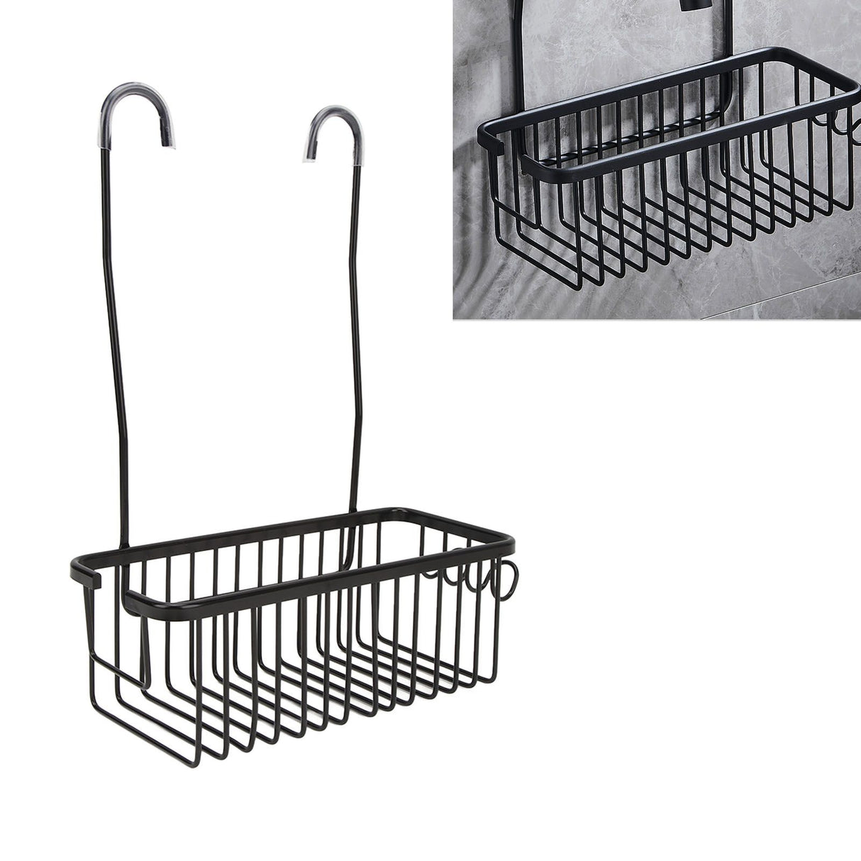 Over The Toilet Storage Shelf Large Capacity Aluminum Toilet Storage Basket Metal Bathroom Storage Organizer Black