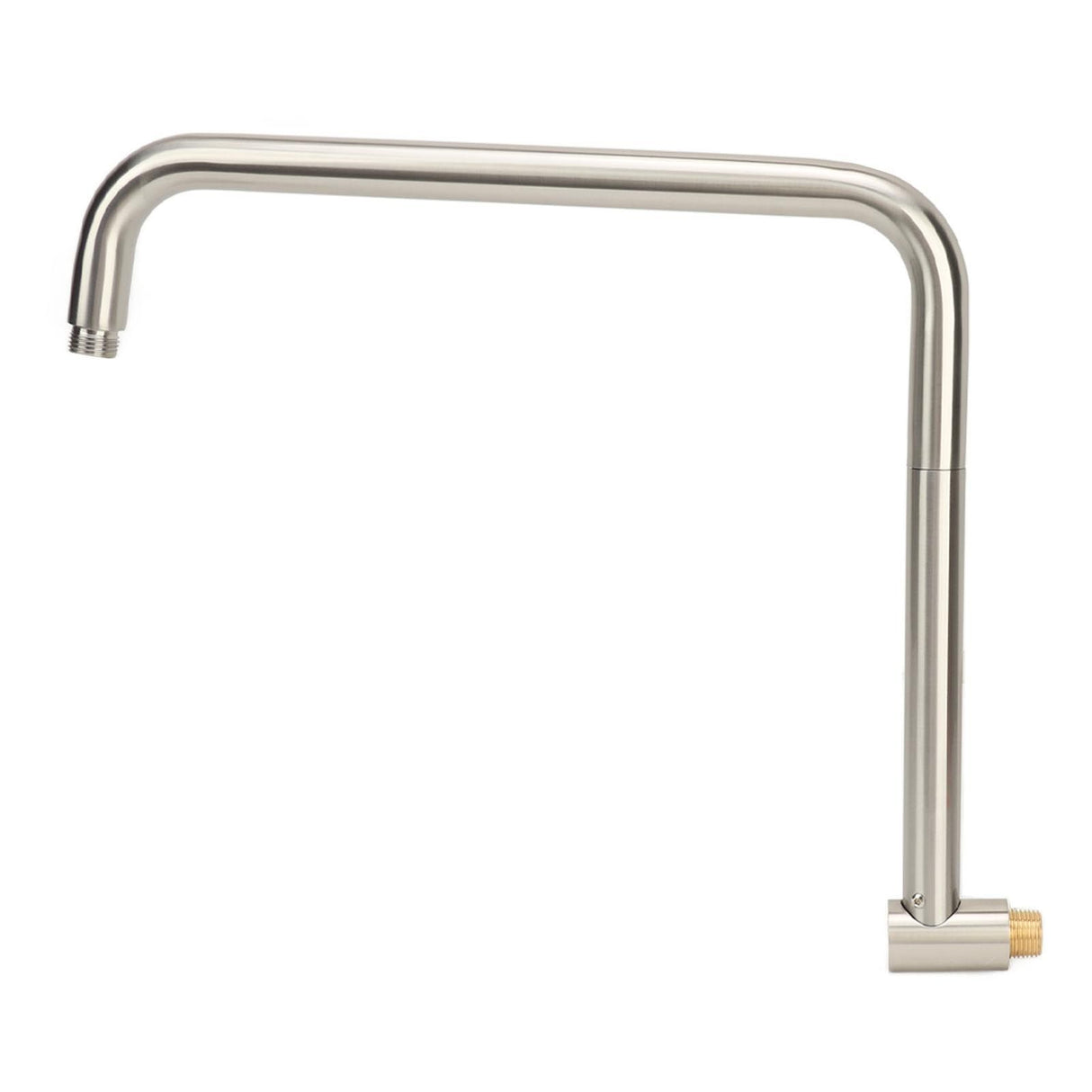 Shower Head Extension with Flange S Shape Shower Arm Wall Mount Rotatable Stainless Steel Shower Pipe for Bathroom Brushed