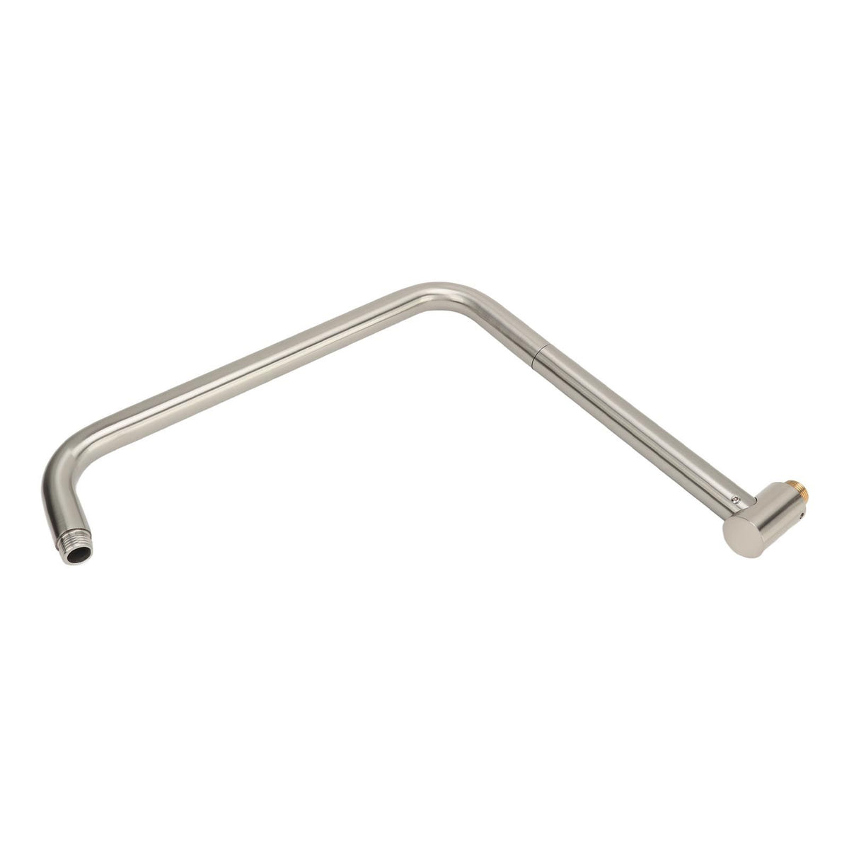 Shower Head Extension with Flange S Shape Shower Arm Wall Mount Rotatable Stainless Steel Shower Pipe for Bathroom Brushed