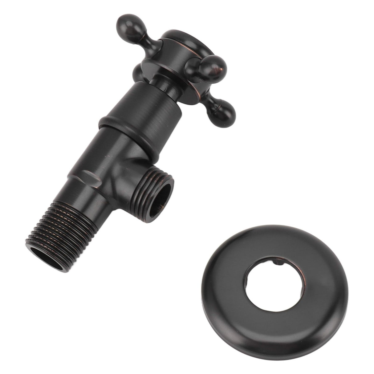 Solid Brass Angle Stop Valve Retro Thickened Cold Hot Triangle Valve Explosion Proof Water Shut Off Valve Black