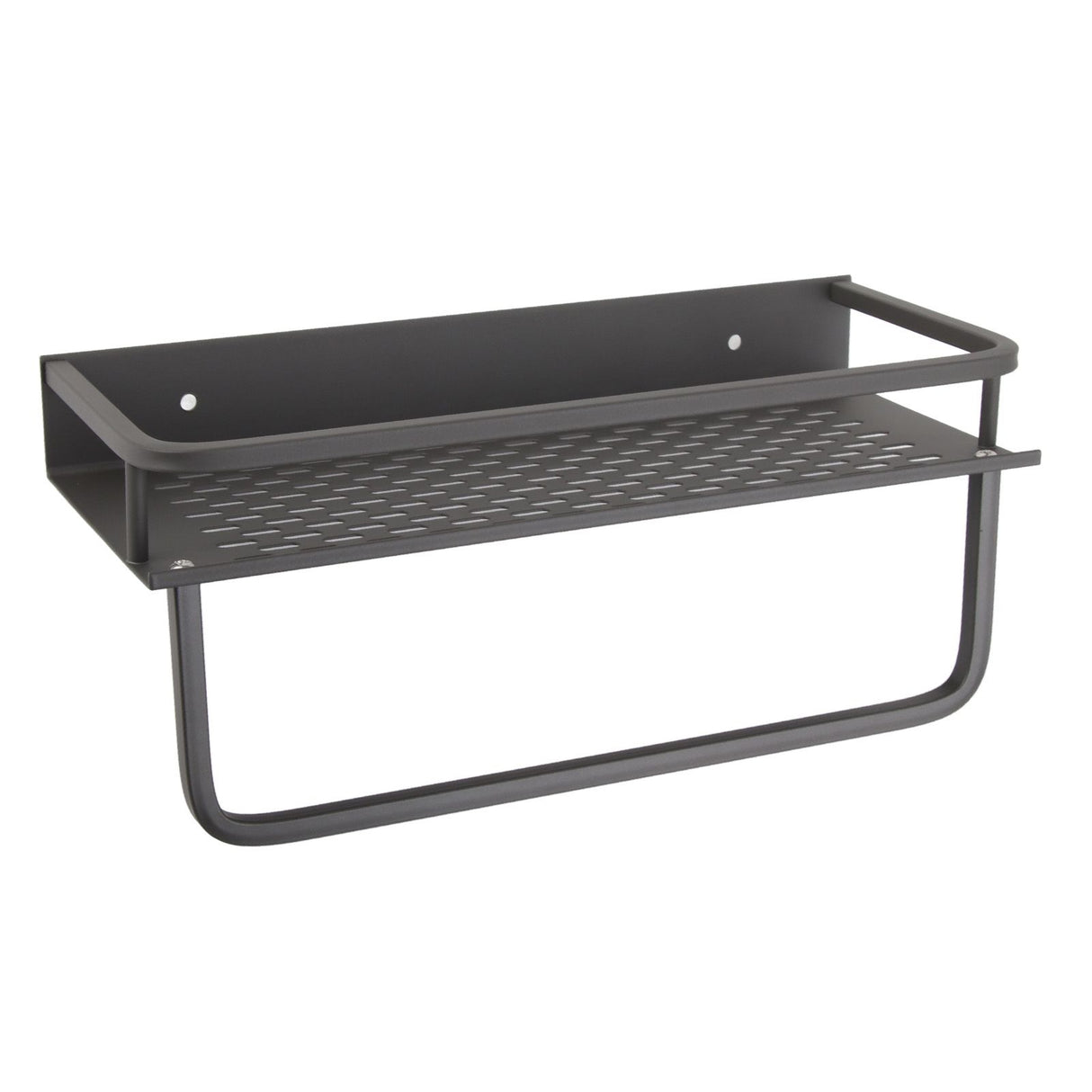 Shower Caddy Grey Shower Organizer Shelf Easy Install Aluminium Alloy Large Capacity Shower Accessory for Bathroom Home 30cm / 11.8in