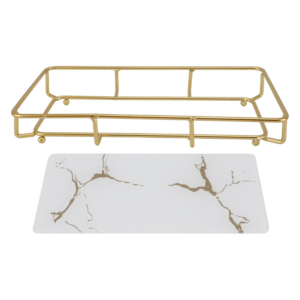 Bathroom Vanity Tray Modern Stylish Anti Slip Kitchen Sink Countertop Storage Organizer S White