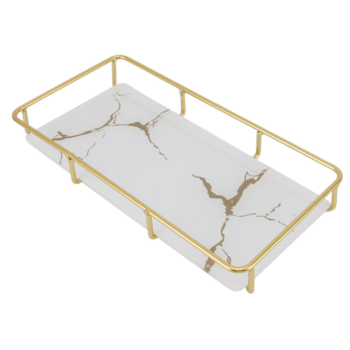 Bathroom Vanity Tray Modern Stylish Anti Slip Kitchen Sink Countertop Storage Organizer S White
