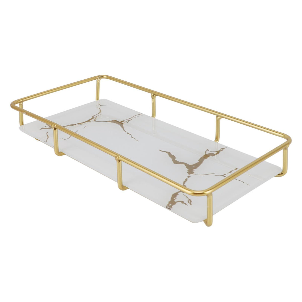 Bathroom Vanity Tray Modern Stylish Anti Slip Kitchen Sink Countertop Storage Organizer S White