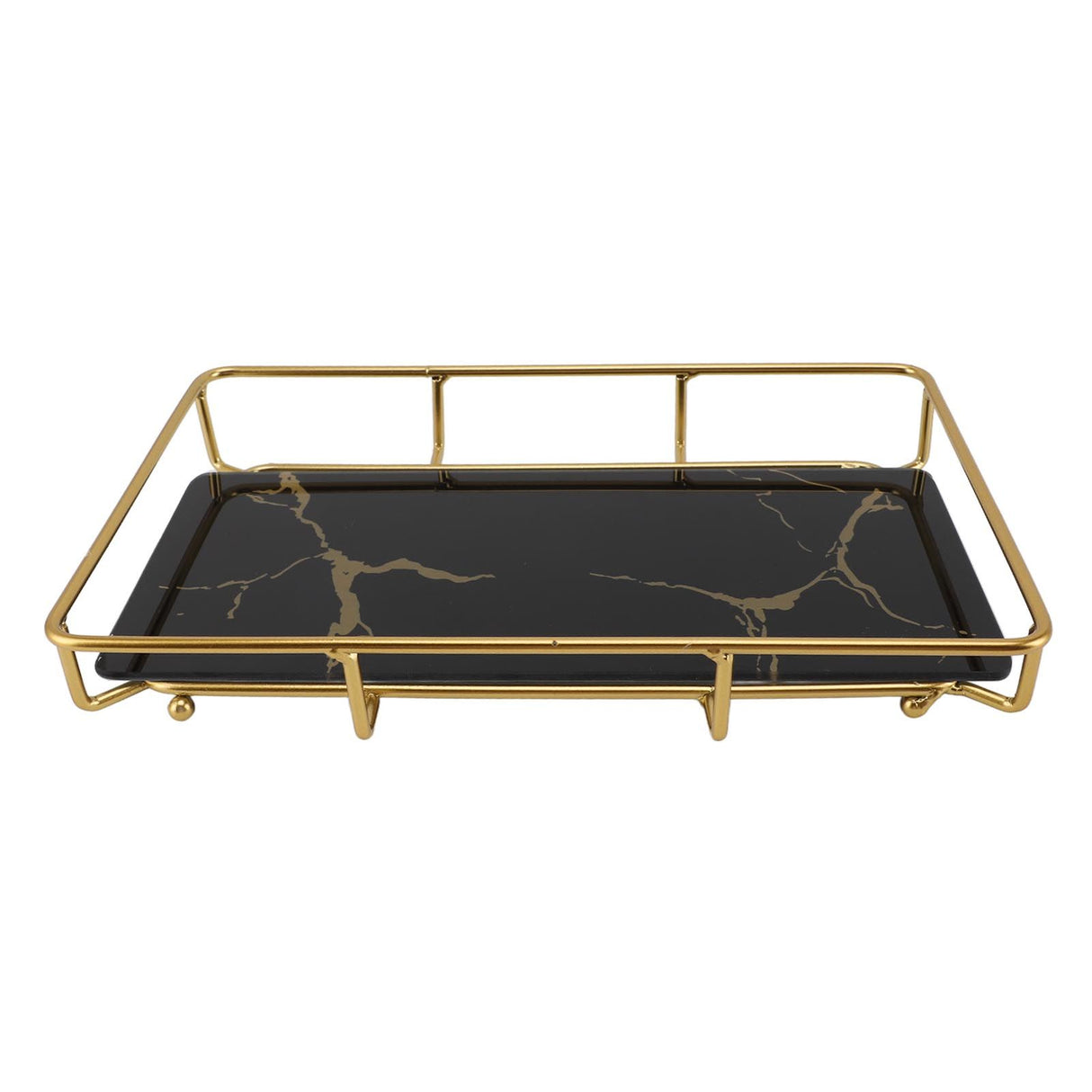 Bathroom Vanity Tray Modern Stylish Anti Slip Kitchen Sink Countertop Storage Organizer L Black