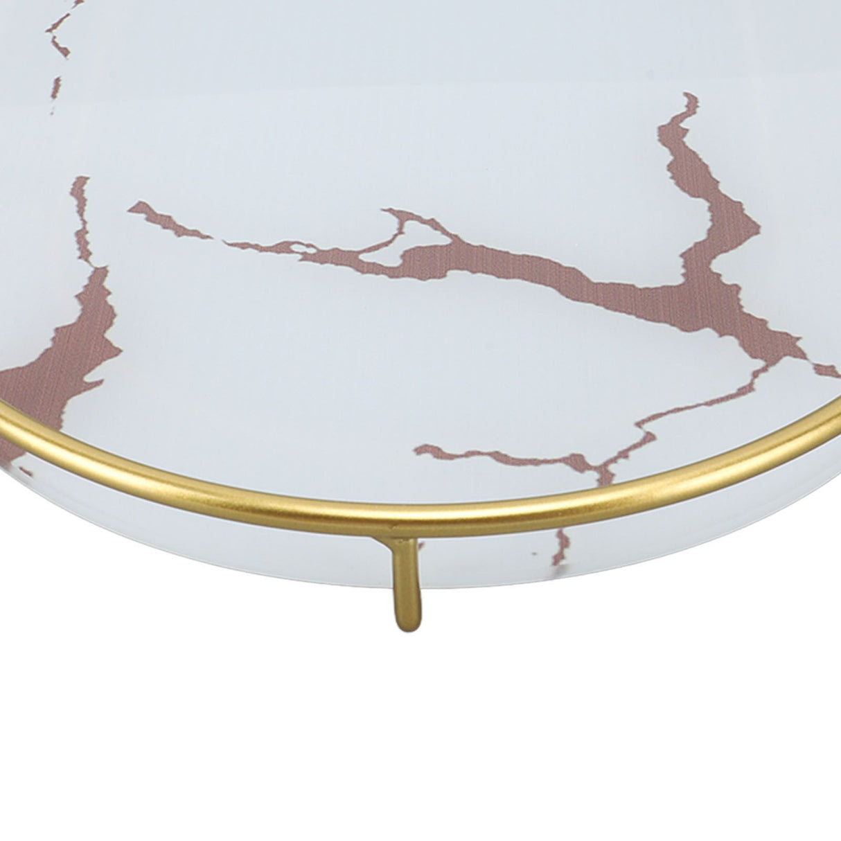 Bathroom Storage Tray Light Luxury Decorative Golden Texture Oval Bathroom Organiser Tray for Soap Towel Paper Napkins Jewellery Makeup White Base