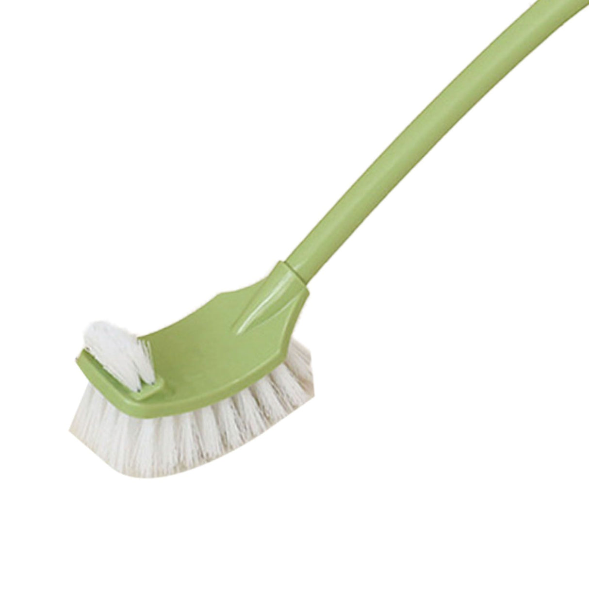 Toilet Brush Set Plastic Double Sided Brush Head Toilet Scrubber Holder Set for Home Hotel Bedroom Green