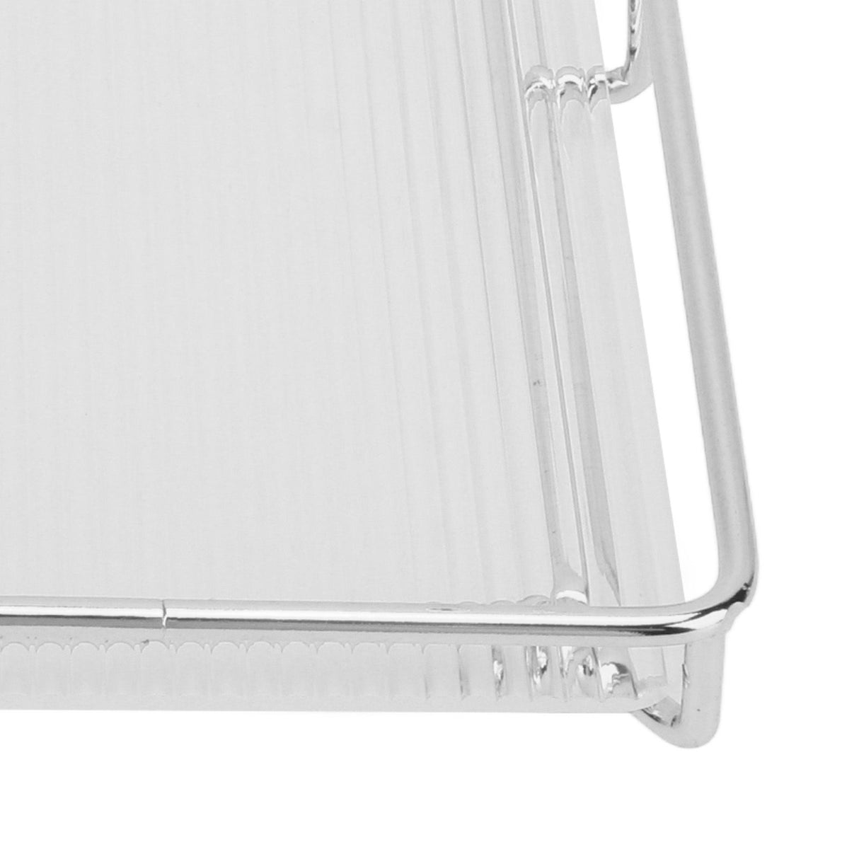 Bathroom Countertop Tray Stainless Steel Acrylic Modern Minimalist Design Space Saving Bathroom Storage Shelf Vanity Tray for Cosmetics Living Goods Silver Single Layer Large Size