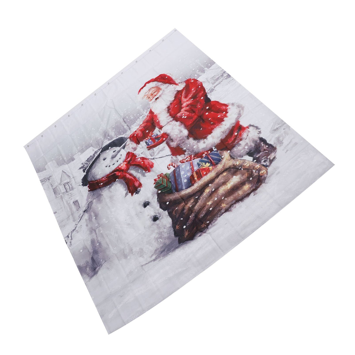 Christmas Shower Curtain Exquisite Digital Printing Thickened Waterproof Fabric Shower Curtain for Bathroom
