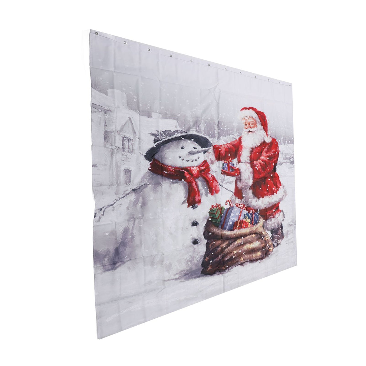 Christmas Shower Curtain Exquisite Digital Printing Thickened Waterproof Fabric Shower Curtain for Bathroom