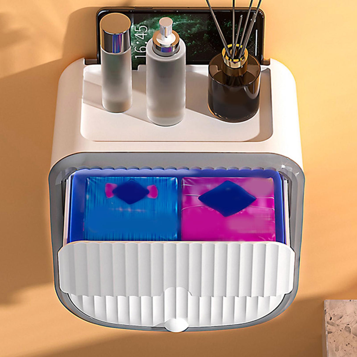 Toilet Paper Holder Wall Mounted Bathroom Tissue Roll Paper Towel Holder Tissue Dispensers for Household White