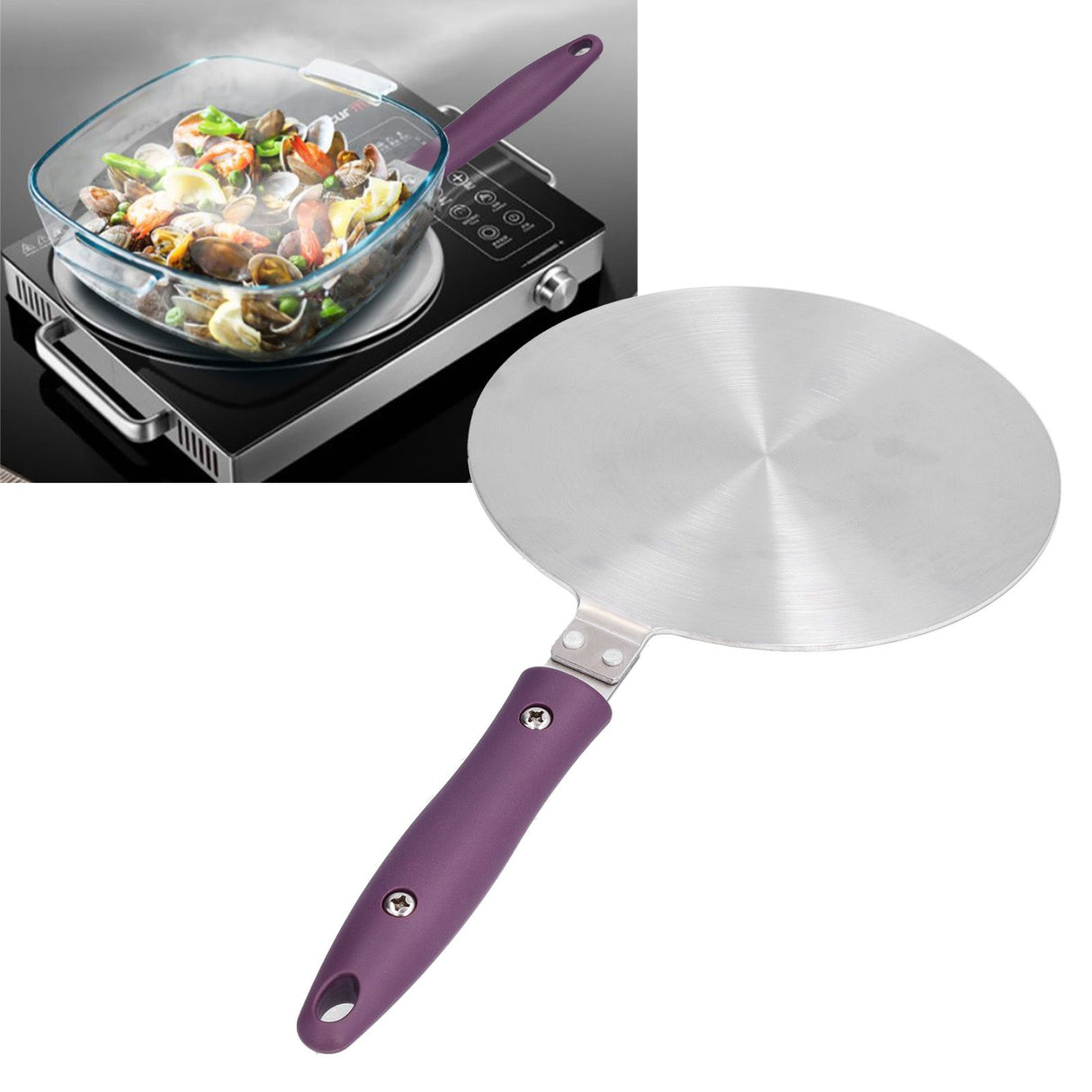 Induction Cooker Heat Diffuser with Handle Gas Stove Diffuser Converter Plate Accessory20# 19.5cm / 7.7in