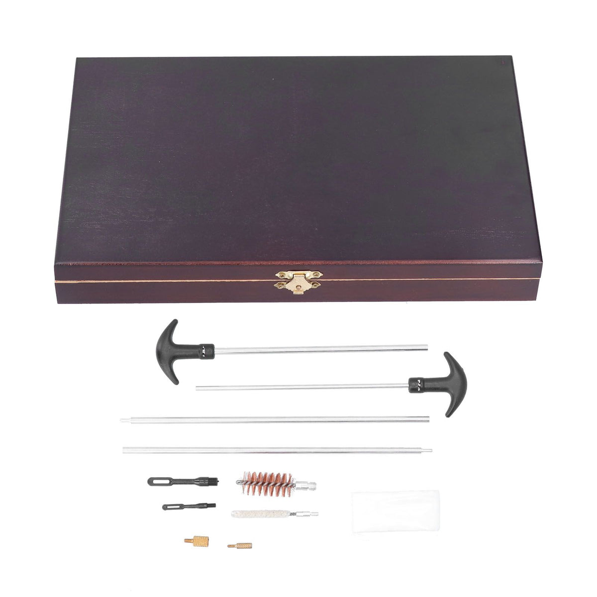 Gun Cleaning Kits Prevent Scratches Easily Storage Electrical Maintenance Cleaning Brush for AutomobileGK06 Aluminum Rod Wooden Box Set 24 Woolly