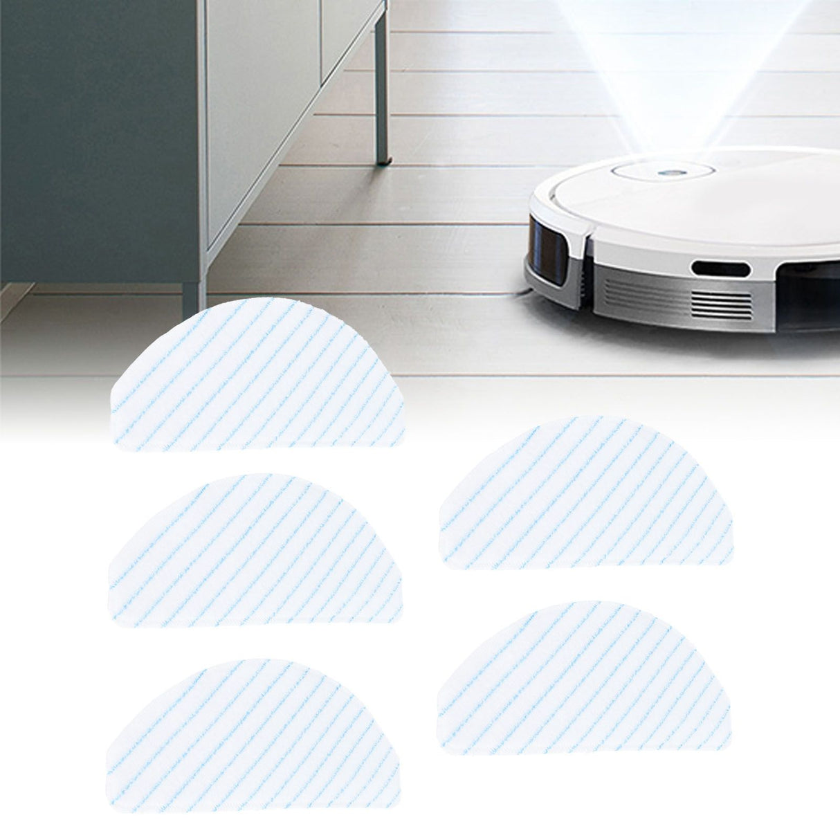 5PCS Sweeper Mop Cloth Fiber Cloth Replacement Fit for T9AIVI AIVI+ Robot Vacuum Cleaner