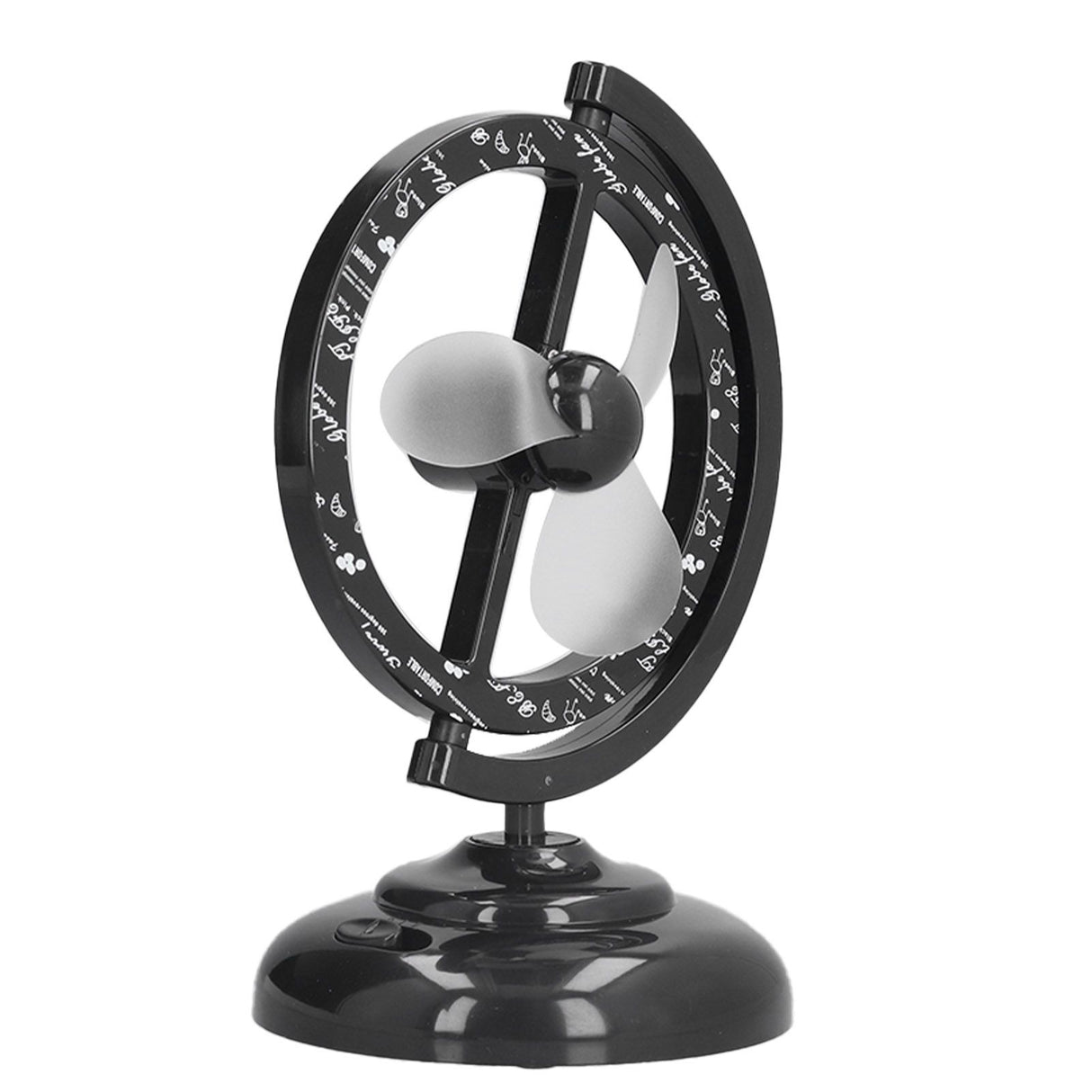 USB Fan Black Mini 90 Degree Free Rotation Strong Wind Cooling Equipment for Home Desk Office Table