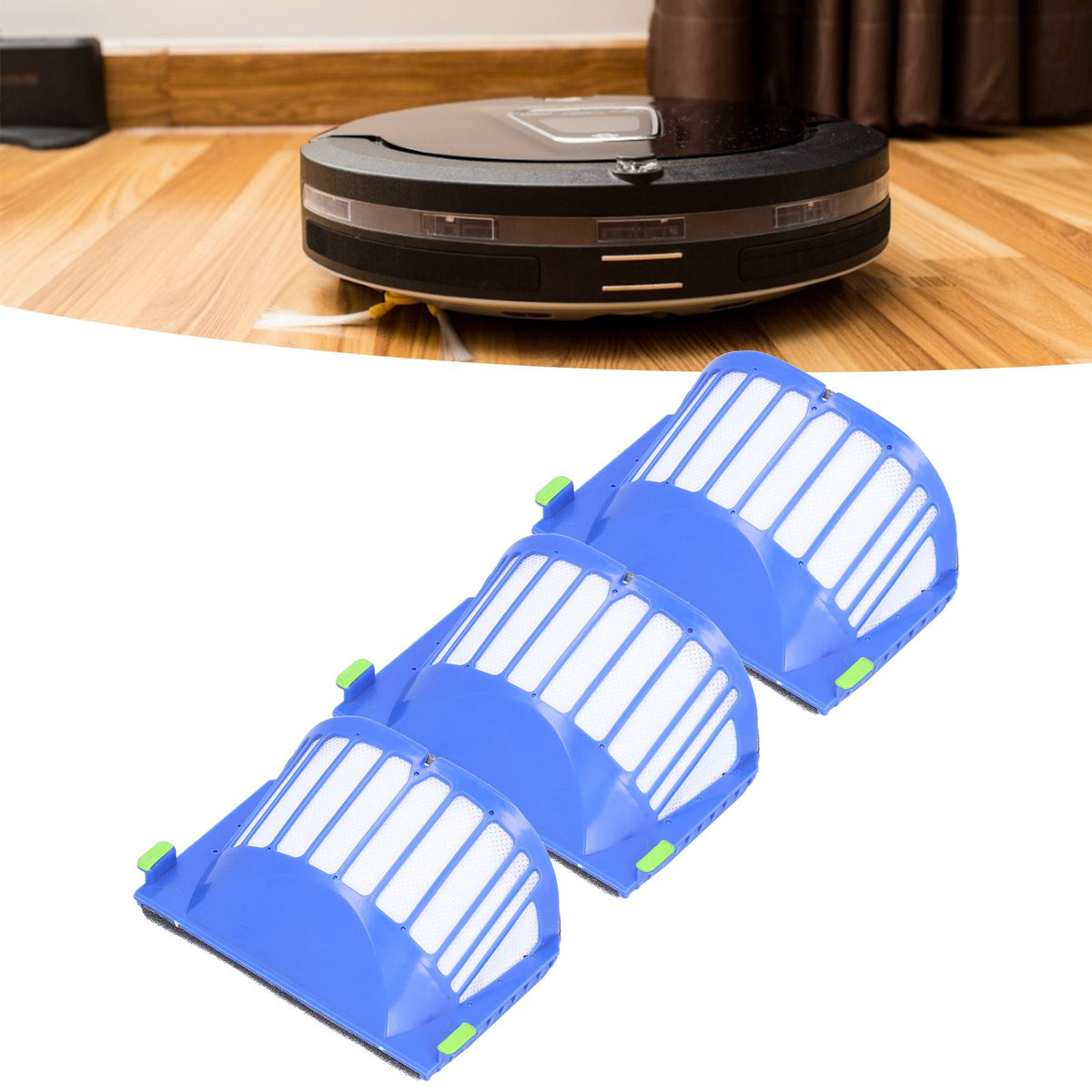 3Pcs ABS Durable Filter Element Replacement Fit for Roomba Sweeping Robot 500/600