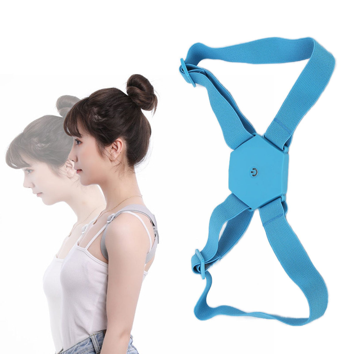 Posture Corrector Breathable Smart Back Shoulder Brace Intelligent Reminder StraightenerBlue