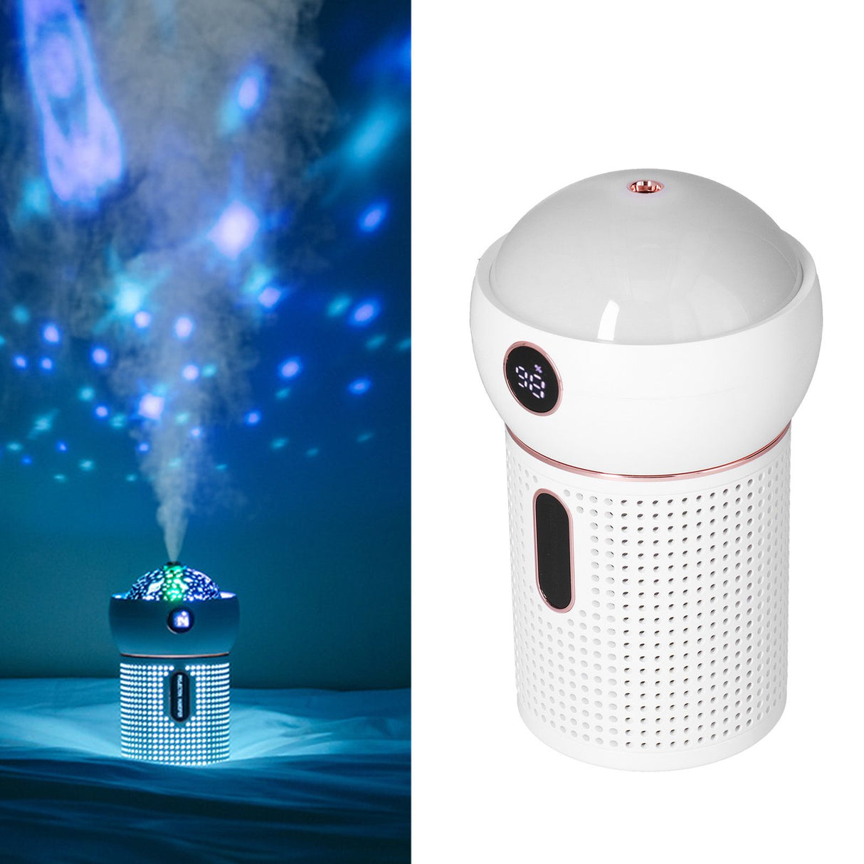 630ml Large Capacity Humidifier Single Spray 360° Projection Humidifier for Home Car USB ChargingWhite