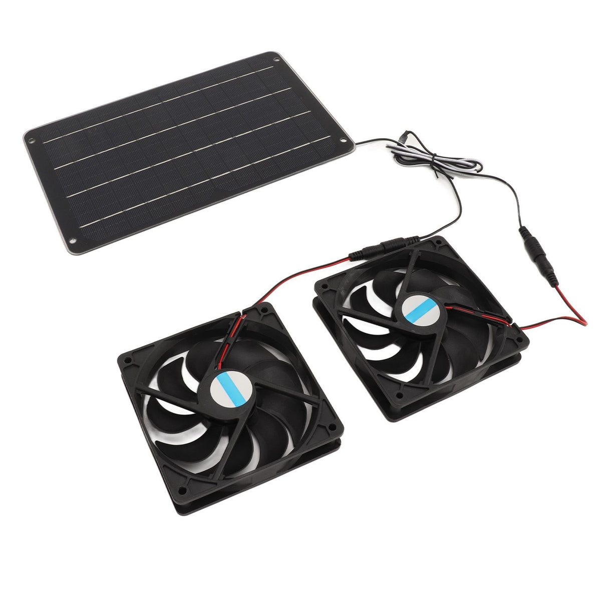 20W Solar Panel Fan Kit Heat Dissipation Ventilation Solar Powered Dual Fan with Switch for Chicken House Greenhouse Dog House