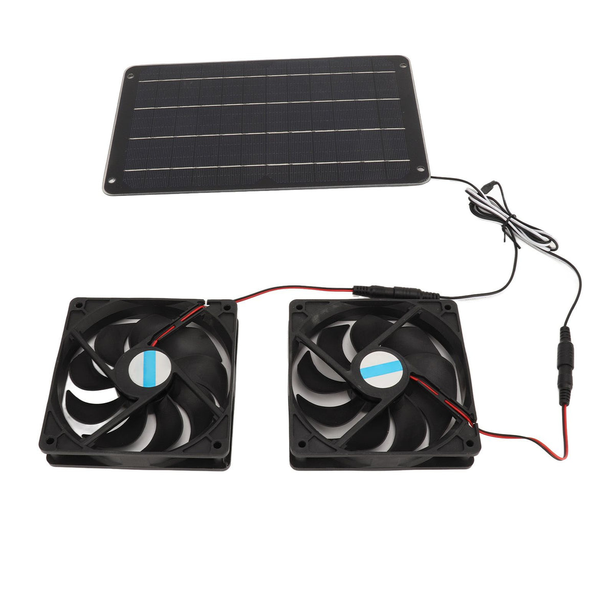 20W Solar Panel Fan Kit Heat Dissipation Ventilation Solar Powered Dual Fan with Switch for Chicken House Greenhouse Dog House