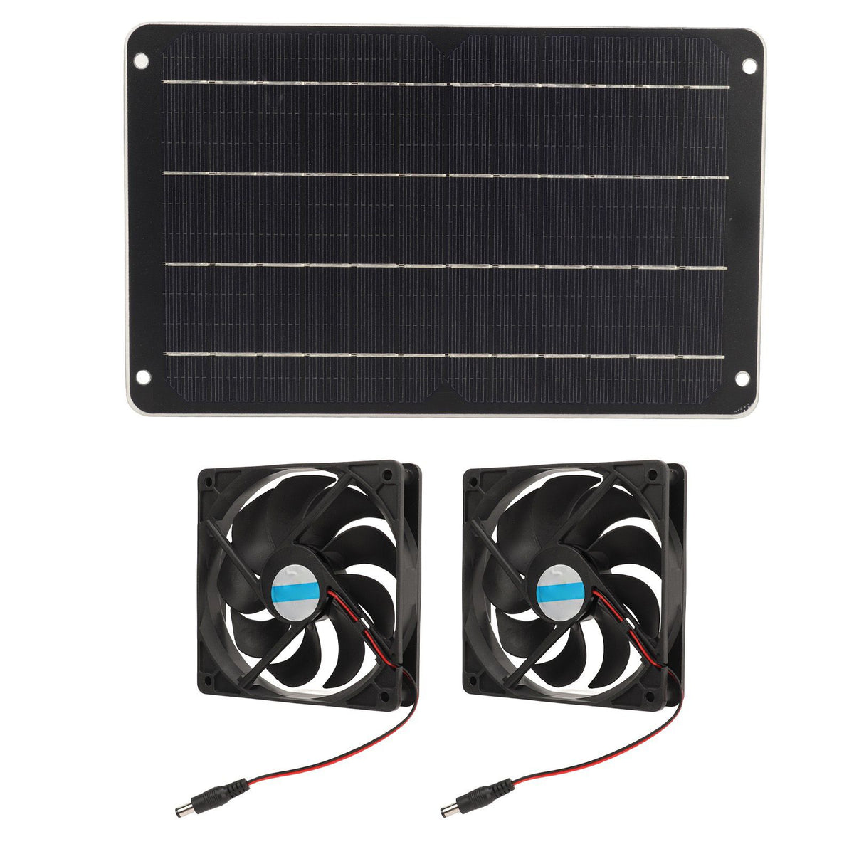 20W Solar Panel Fan Kit Heat Dissipation Ventilation Solar Powered Dual Fan with Switch for Chicken House Greenhouse Dog House