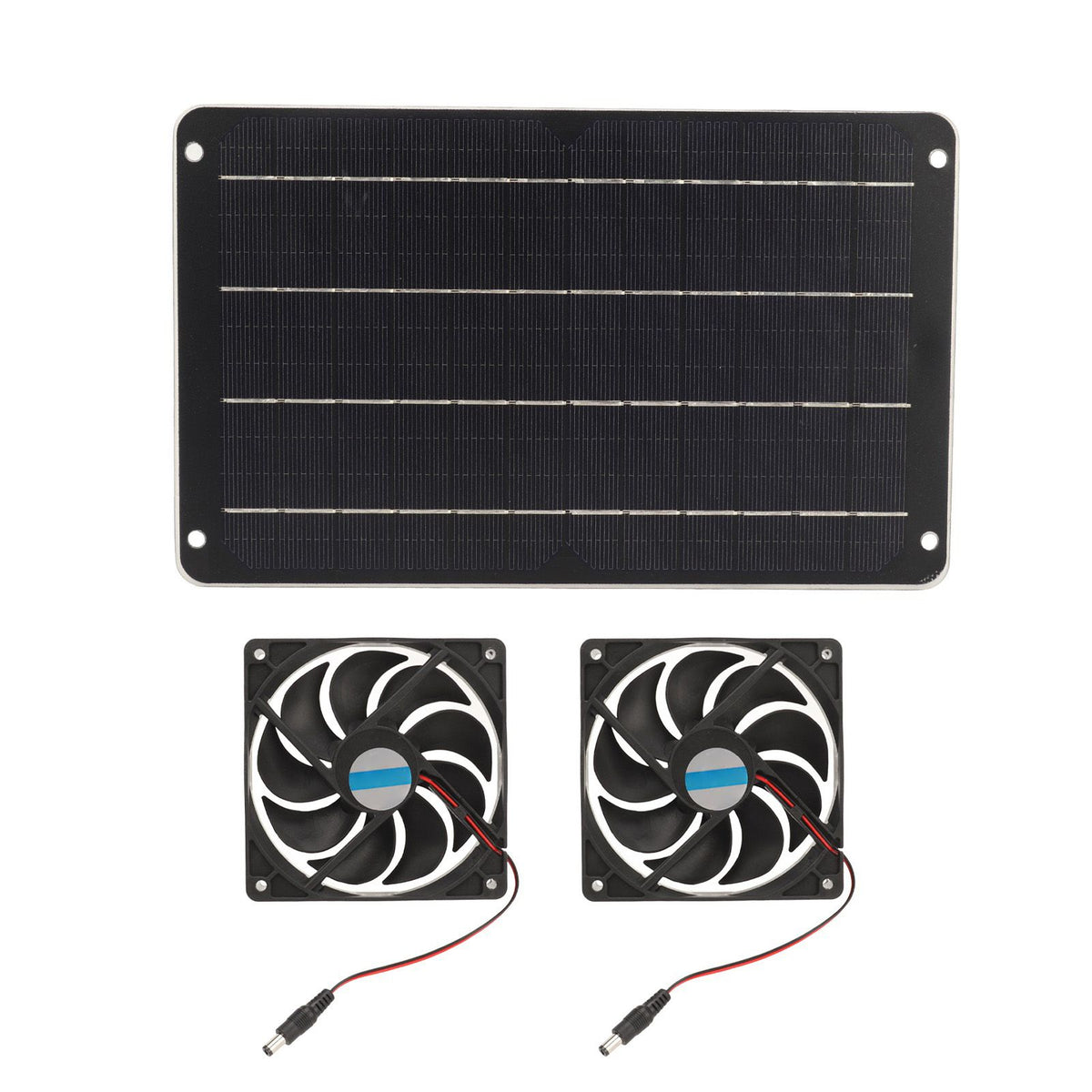 20W Solar Panel Fan Kit Heat Dissipation Ventilation Solar Powered Dual Fan with Switch for Chicken House Greenhouse Dog House