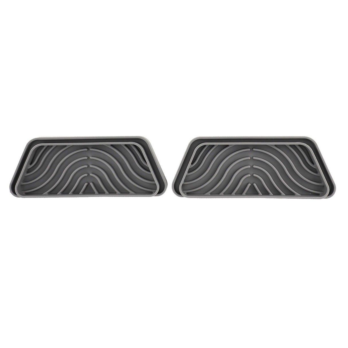 2Pcs Refrigerator Water Drip Tray Catcher Trapezoidal Silicone Refrigerator Drip Tray Catcher for GE for Samsung Grey
