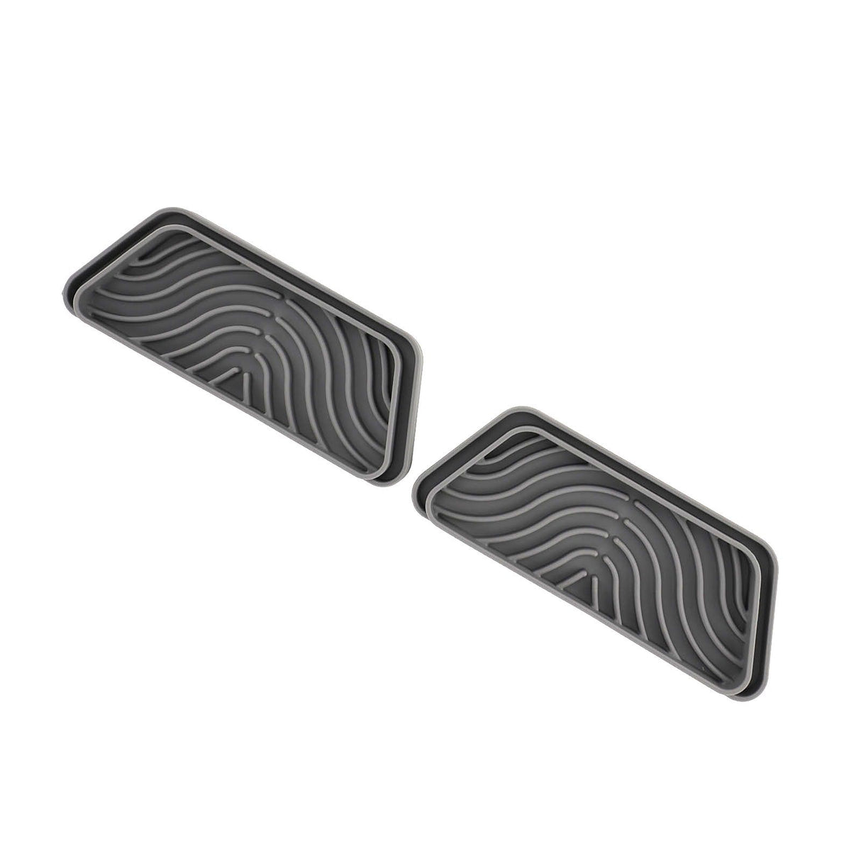 2Pcs Refrigerator Water Drip Tray Catcher Trapezoidal Silicone Refrigerator Drip Tray Catcher for GE for Samsung Grey