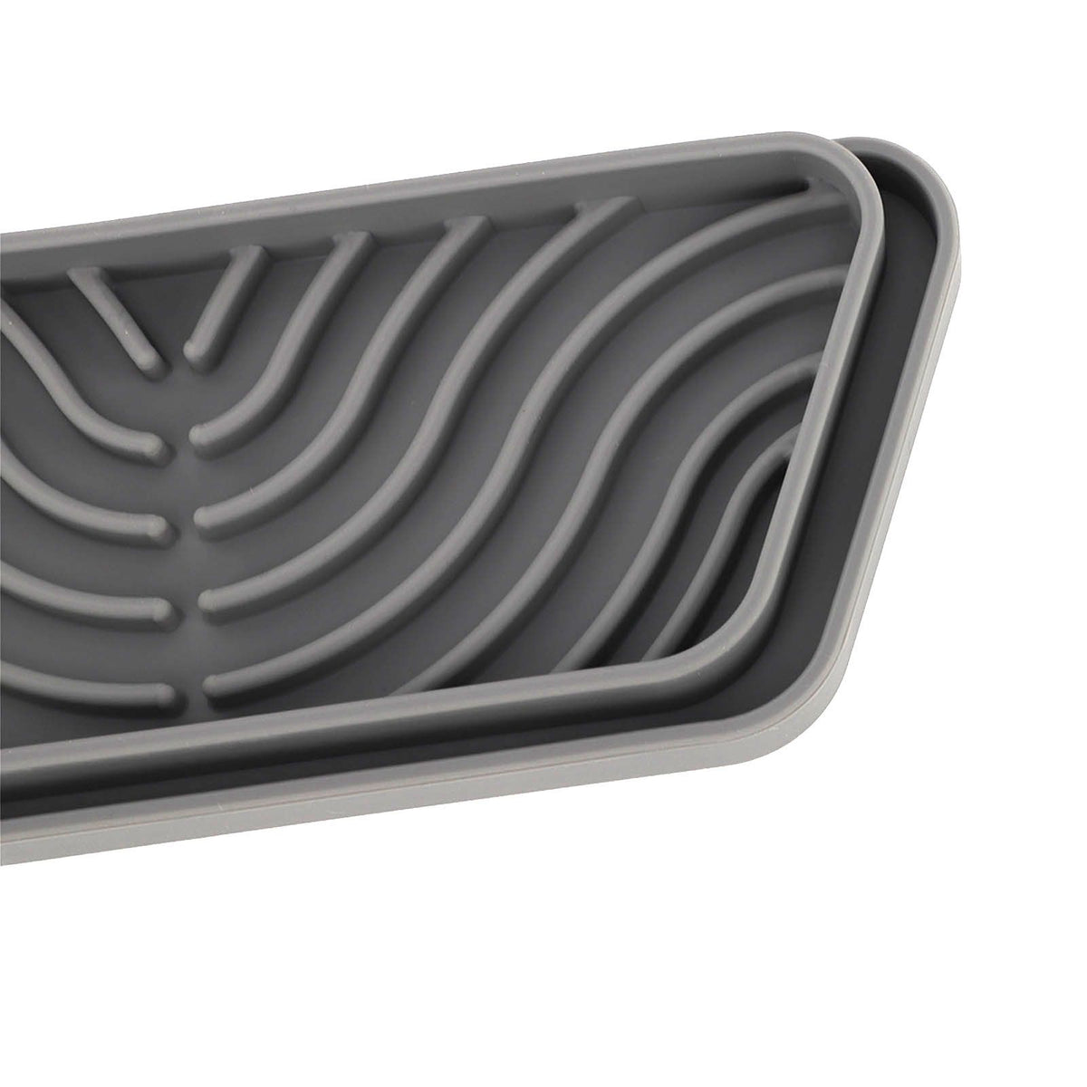 2Pcs Refrigerator Water Drip Tray Catcher Trapezoidal Silicone Refrigerator Drip Tray Catcher for GE for Samsung Grey