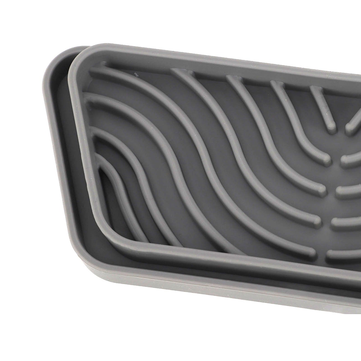 2Pcs Refrigerator Water Drip Tray Catcher Trapezoidal Silicone Refrigerator Drip Tray Catcher for GE for Samsung Grey