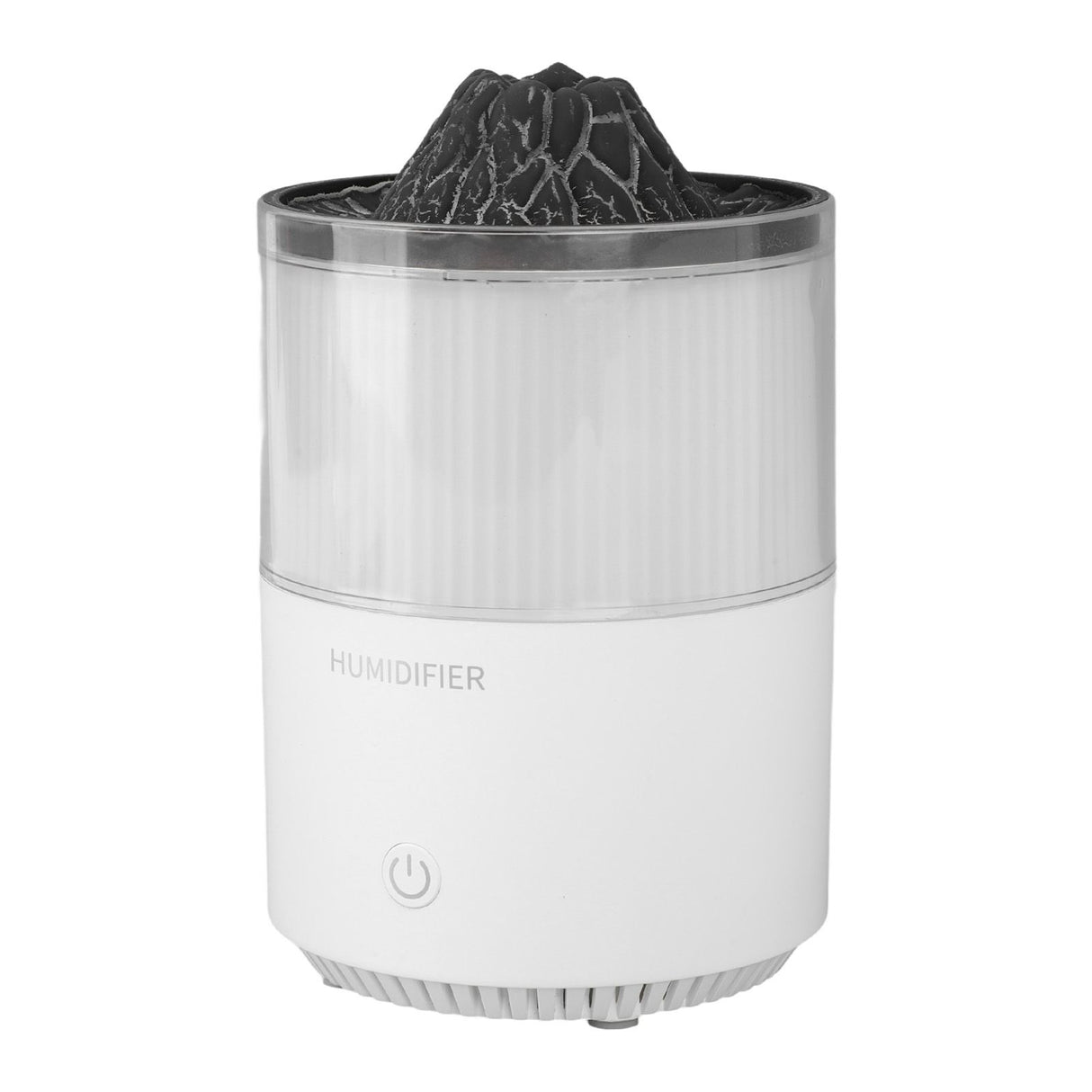Essential Oil Diffuser Humidifier Simulation Volcano 200ml with Colorful Light Low Noise Desktop Humidifier for Home Bedroom Office White