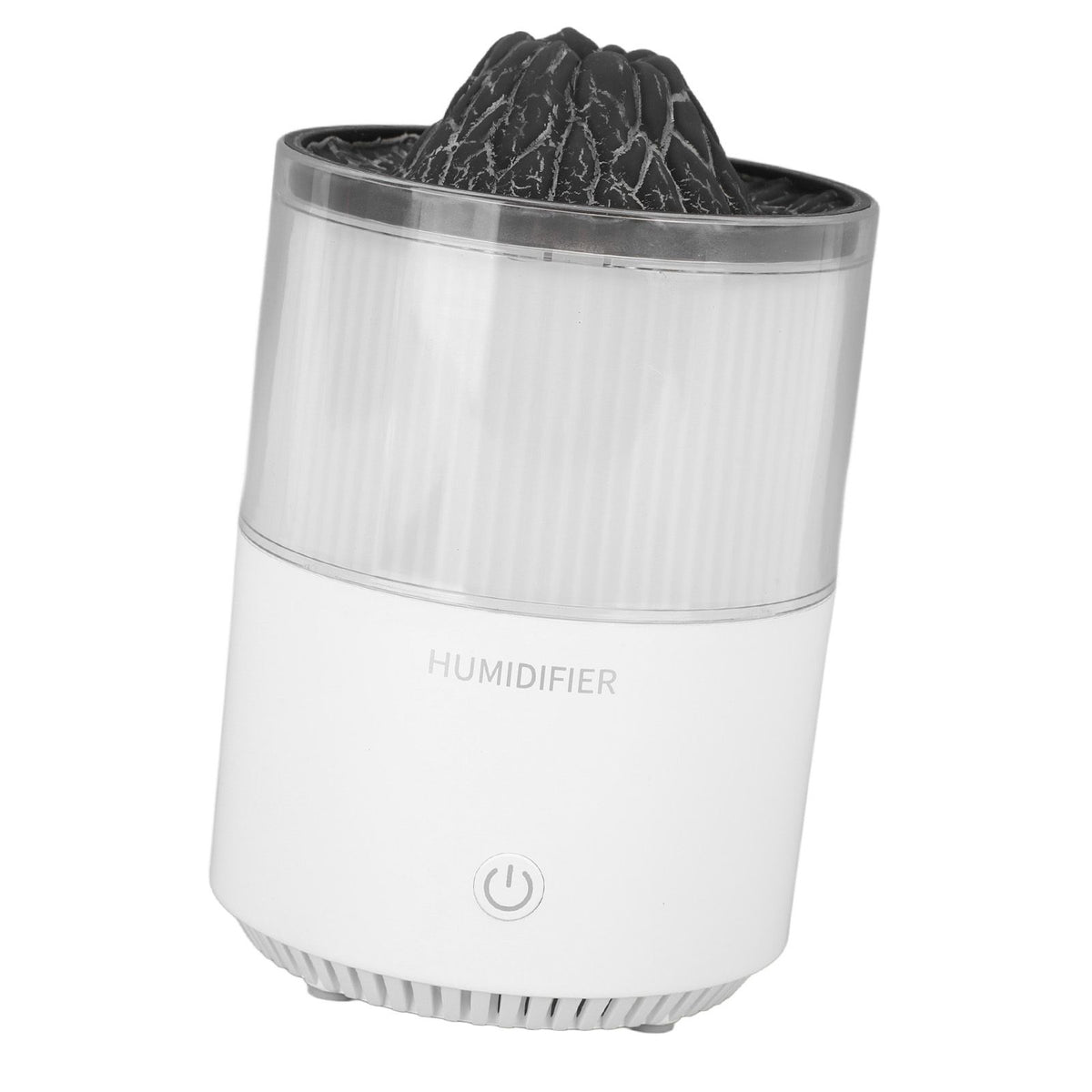 Essential Oil Diffuser Humidifier Simulation Volcano 200ml with Colorful Light Low Noise Desktop Humidifier for Home Bedroom Office White