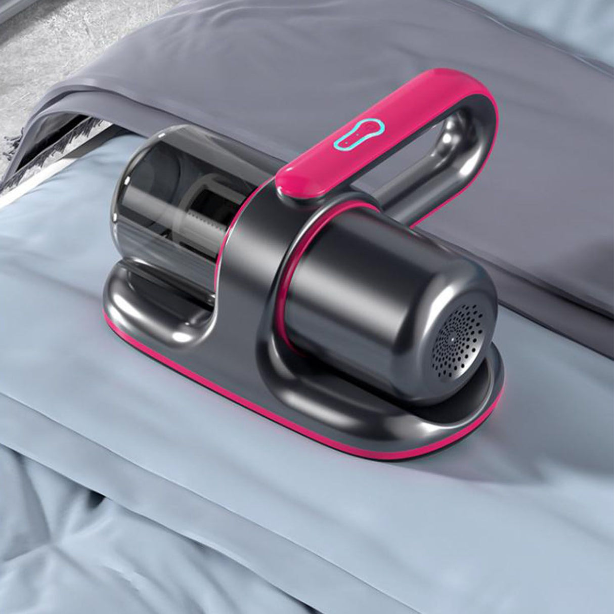 Smart Mite Remover Compact Portable Powerful UV Handheld Vacuum Cleaner Machine for Beds Sofas Carpets Cars Grey Red