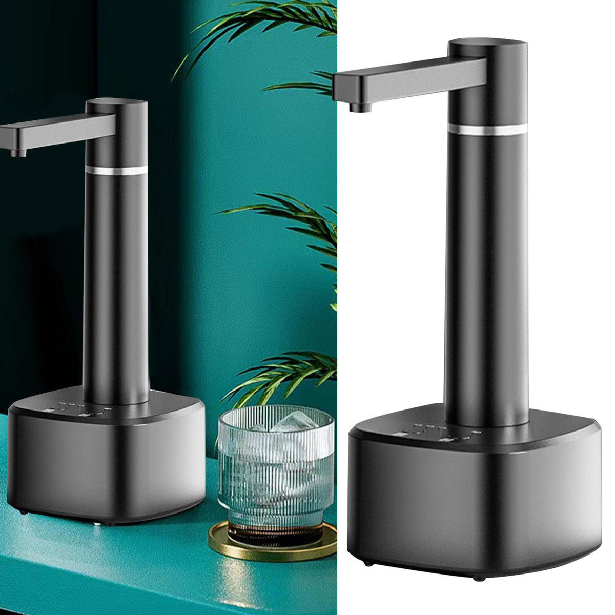 Automatic Drinking Water Bottle Pump Compact Lightweight Smart Highly Efficient Electric Water Dispenser for Home Black