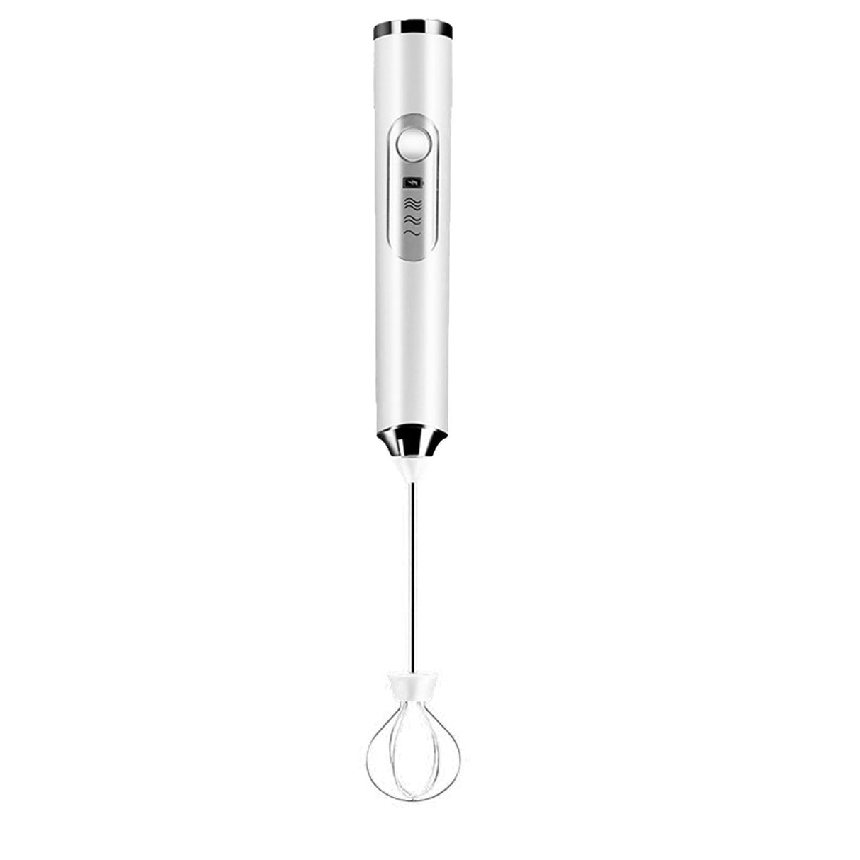 Electric Egg Frother Multifunctional Cordless Handheld Milk Frother for Household Kitchen Baking Coffee White