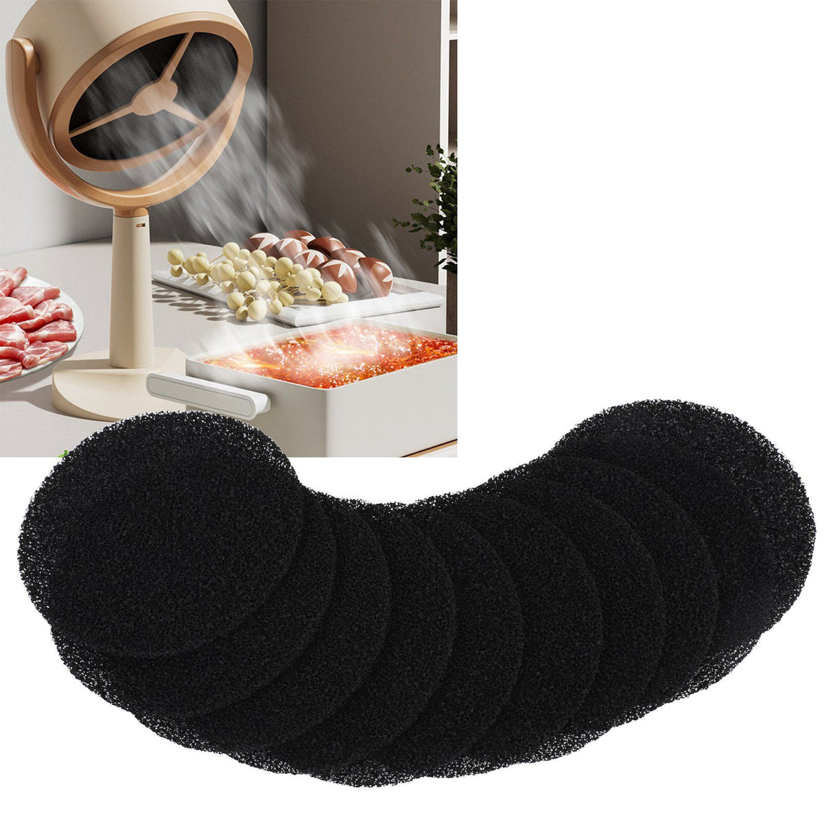 10pcs Mini Desktop Range Hood Filter Sponge Kitchen Range Hood Activated Carbon Filter Sponge Pad