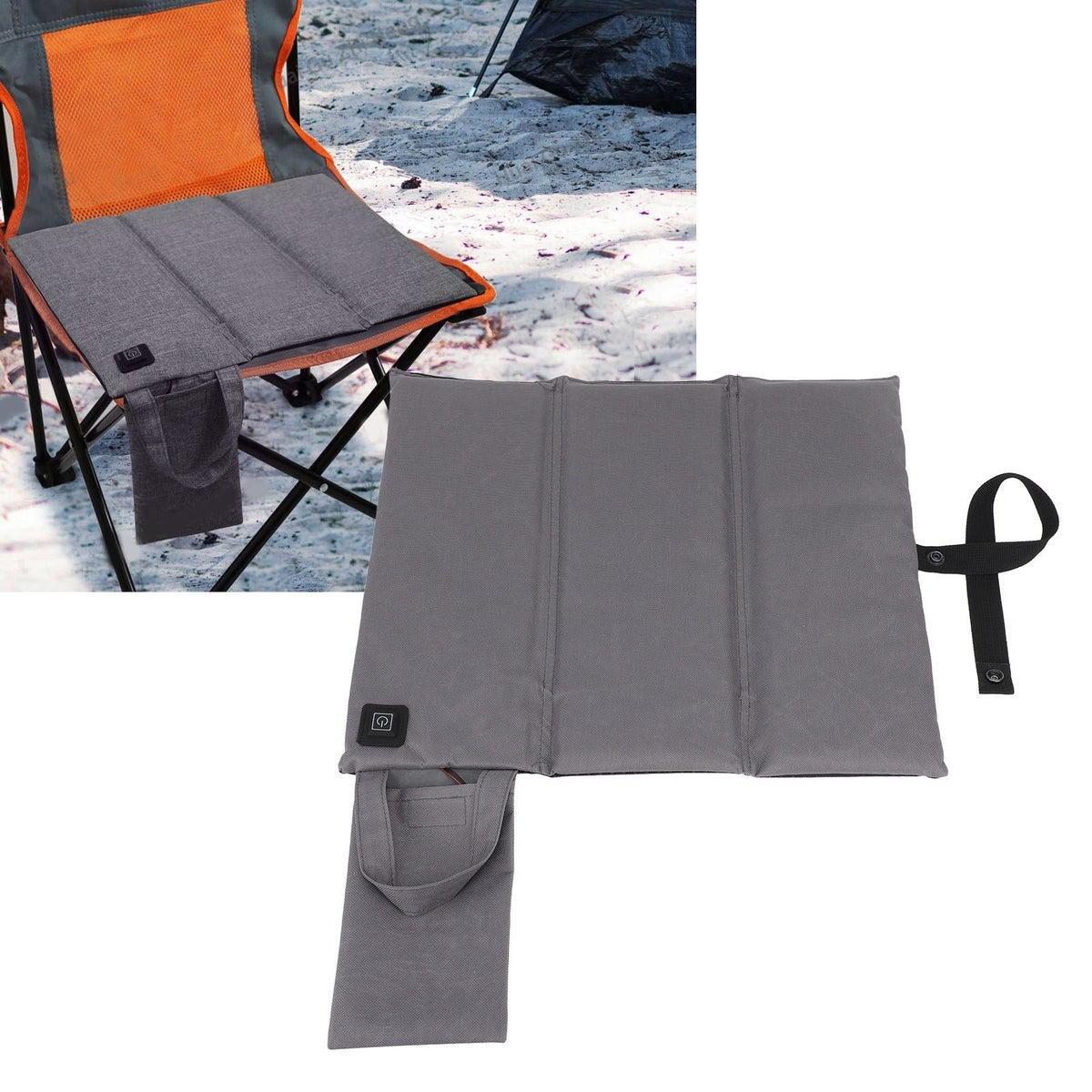 Heated Chair Cushion 3 Temperature Adjustable USB Warm Chair Pad Portable Foldable Heated Cushion for Office Fishing Stadium