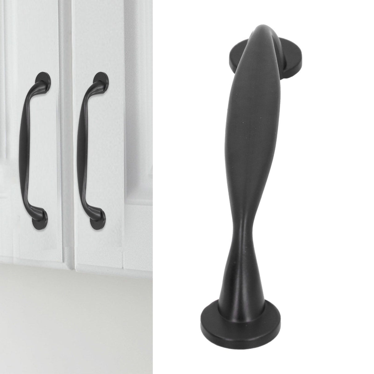 Zinc Alloy Cabinet Handles Black Decorative Drawer Pull Kitchen Furniture Hardware for Bedroom Bathroom Living Room