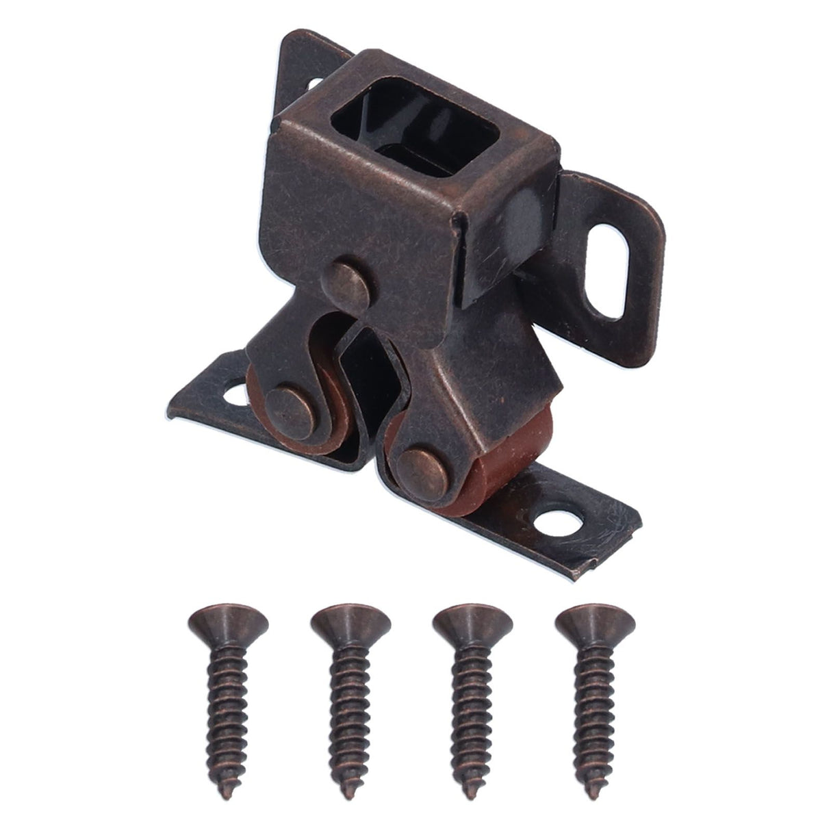 30 Set Stainless Steel Double Roller Catch Cabinet Latches Self Elastic Magnetic Damping Buffer